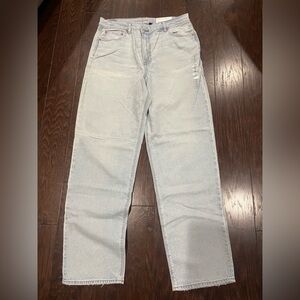 American Eagle Highest Rise Baggy Straight Strigid Jean Women  Size 16L/33 NEW